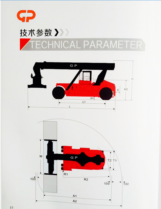 Penumpuk Kontainer Truk Jangkauan Baterai ZR45